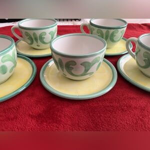 Villeroy and Boch Rose Garden set of 5 cups with saucers.